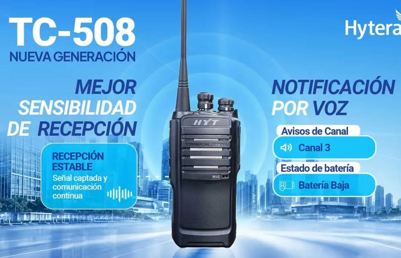 Radio Hytera utilizado en soluciones de radiocomunicación de Ingeniería RADSYS